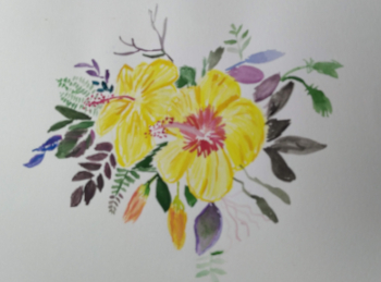 Fleurs des champs à l'aquarelle peintes par Isabelle Hézèques de Peinture-Fresque